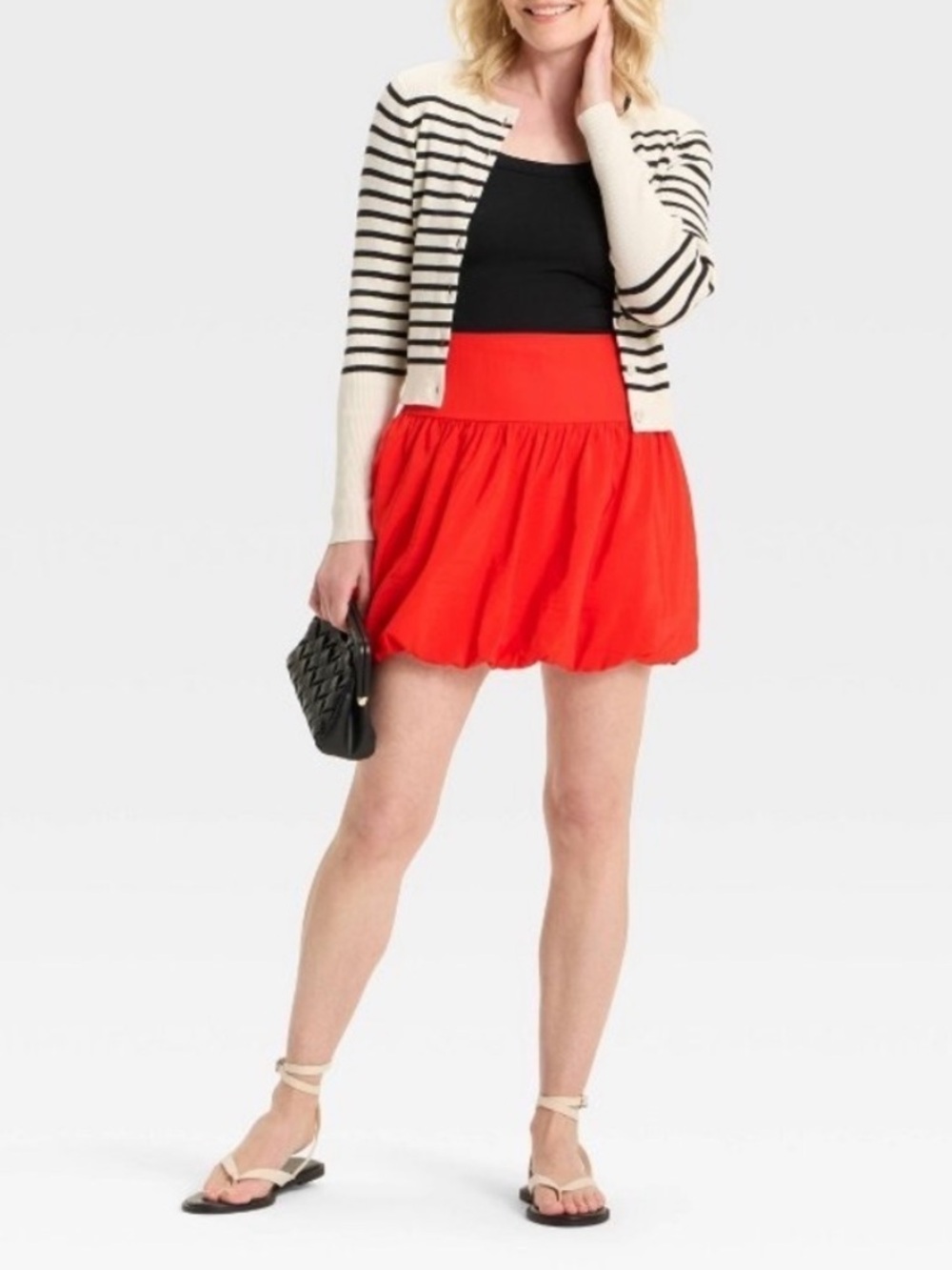 a New Day Red Mini Bubble Skirt